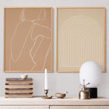 Pair of giclee prints, abstract wall art set of two, 50x70cm