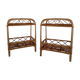 Lot de tables de chevet en rotin