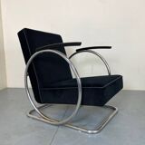 Bauhaus Art Deco Streamline Tubular Steel Lounge Chair by Jan Schröfer for Ahrend De Cirkel, 1920s