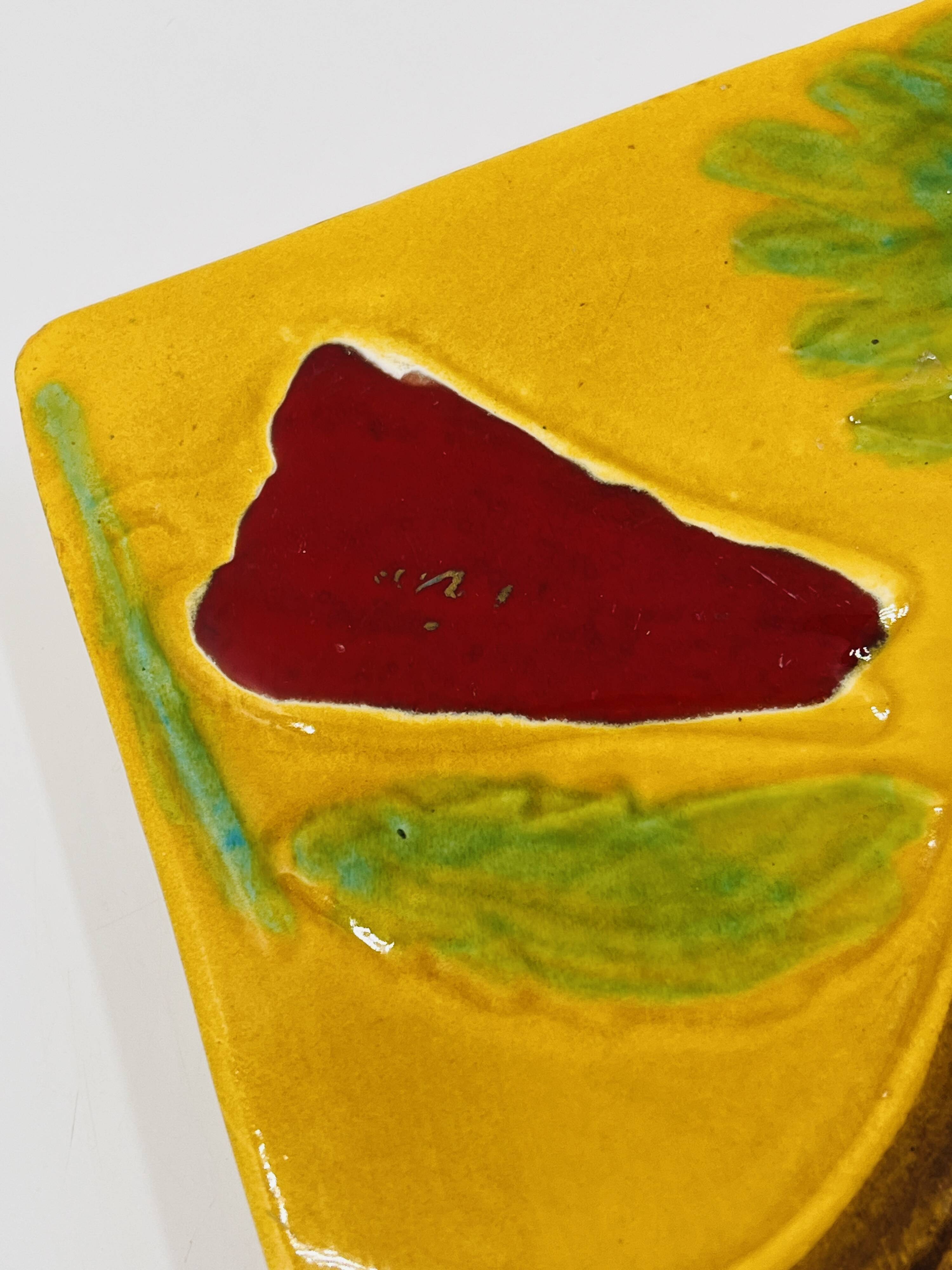 Square cheese board with knife Vallauris