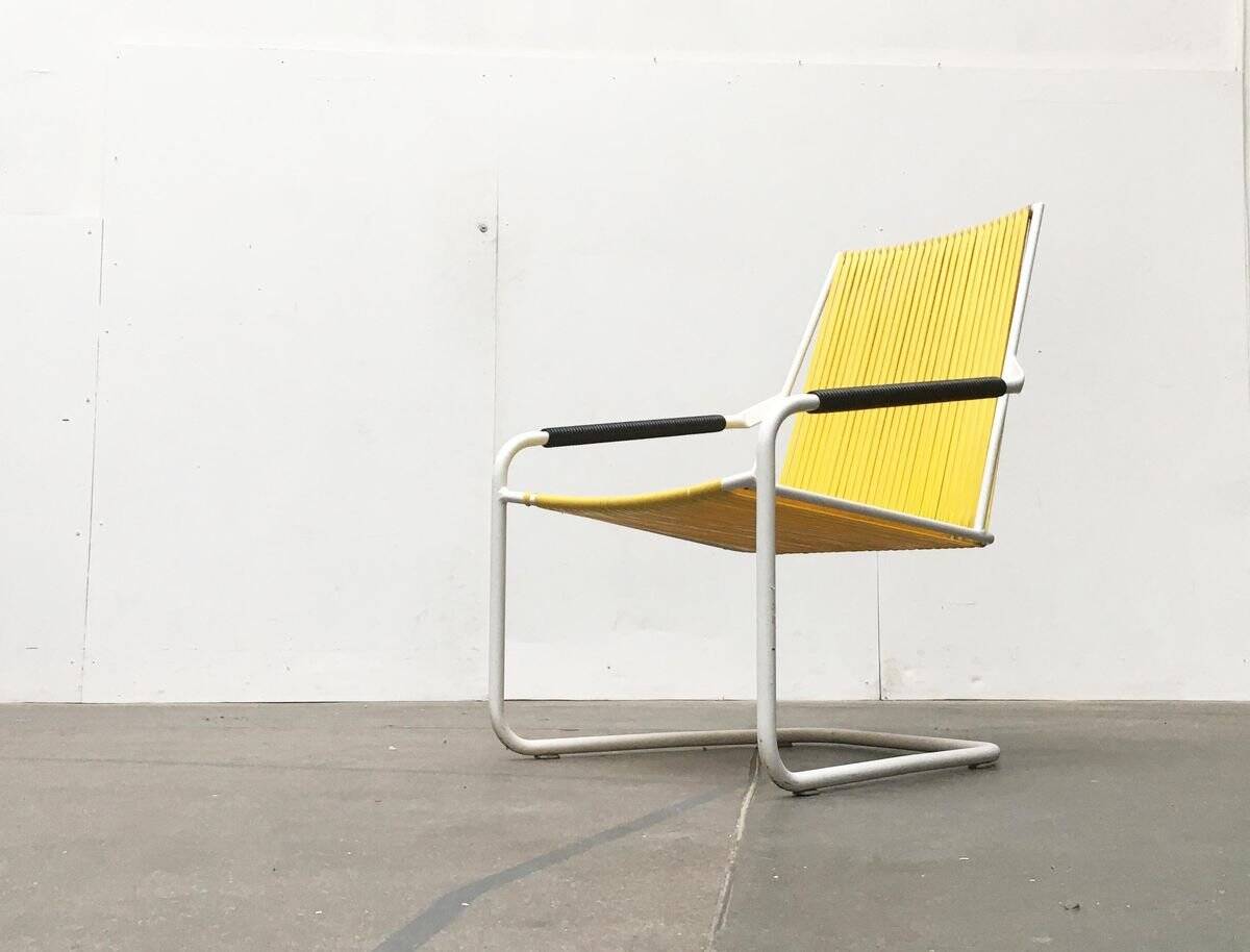 Mid-century Modern German Mauser stackable garden chairs, set of 3.