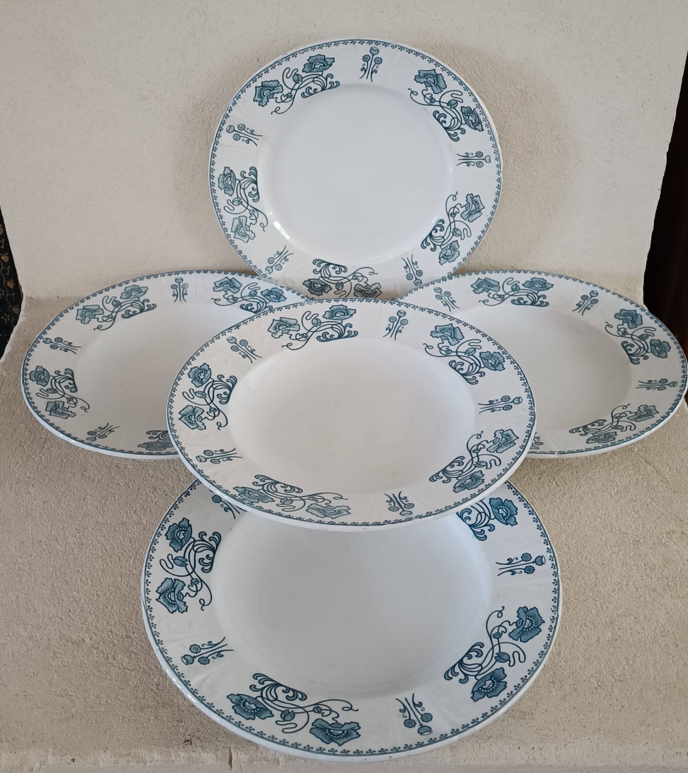 4 plates Sarreguemines 1900