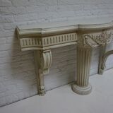 Antique French carved wooden console with central column