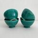4 antique vintage green ceramic bowls