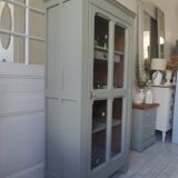 Vintage Parisian wardrobe, glass sublimated in verdigris