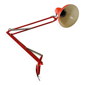 Articulated red architect's lamp - 1970s