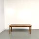 Solid oak farmhouse table, square legs.