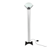 Italian steel tear plate and glass floor lamp 1980’s.