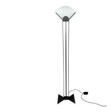 Italian steel tear plate and glass floor lamp 1980’s.