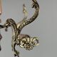 Twisted wooden coat rack with gilded bronze, 20th century