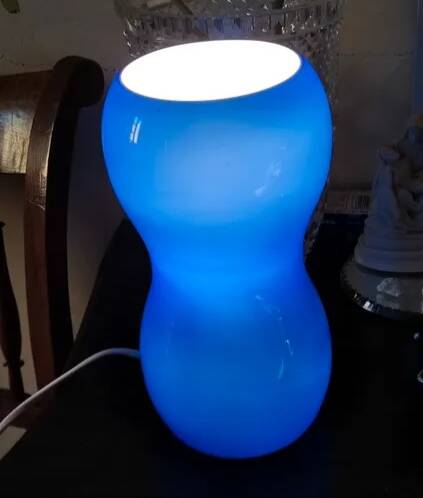 Blue glass lamp - Ikea vintage 1990