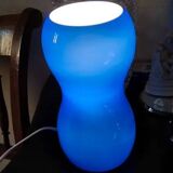 Lampe en verre bleu - Ikea vintage 1990