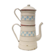 Cafetière émaillée blanche fleurs vintage