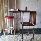 Industrial style wheeled occasional table