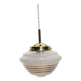 Frosted molded glass globe with gold edging