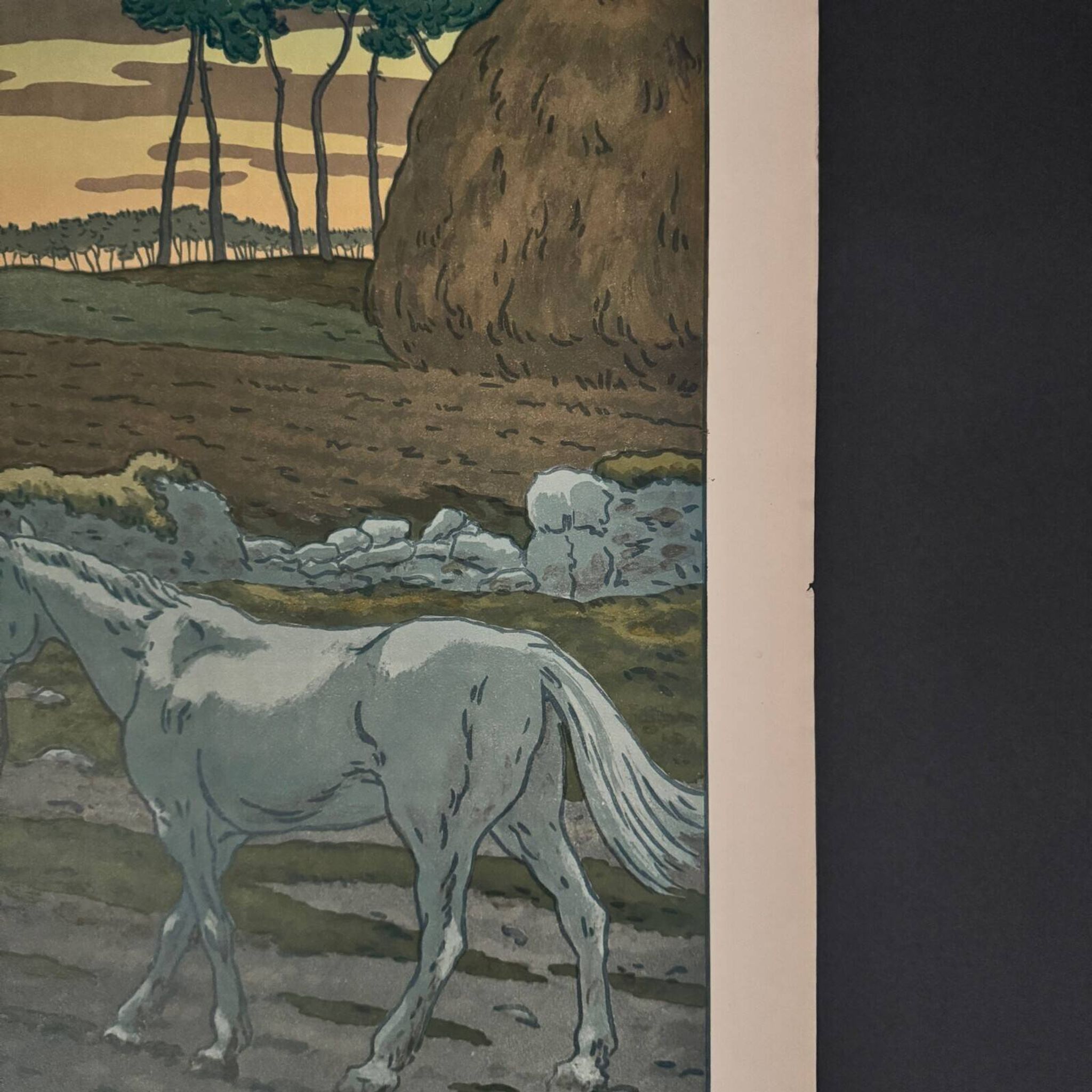 Lithograph by Henri Rivière The Aspects of Nature - The Twilight