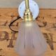 Brass and frosted glass wall lamp