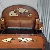 ART DECO BED (140 x 190 cm) with 2 bedside tables