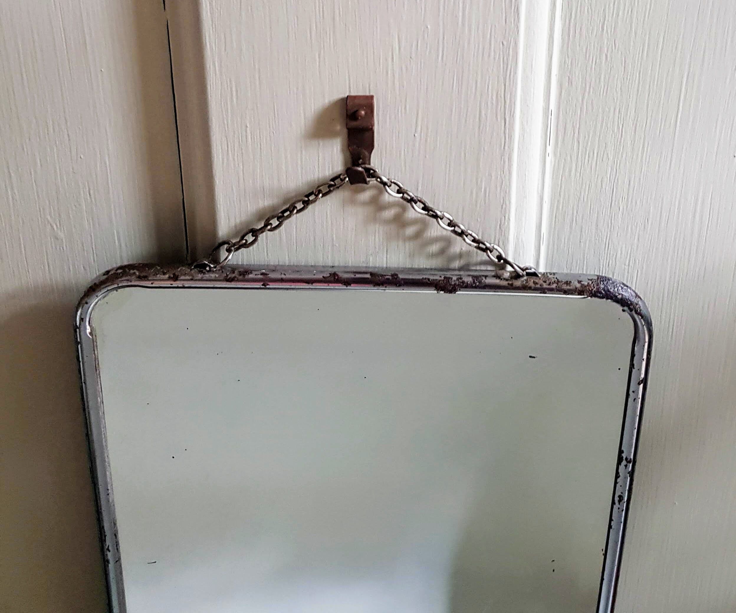 Vintage french barbershop mirror 19x24cm