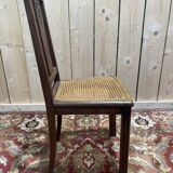 Série de 4 chaises art déco cannées