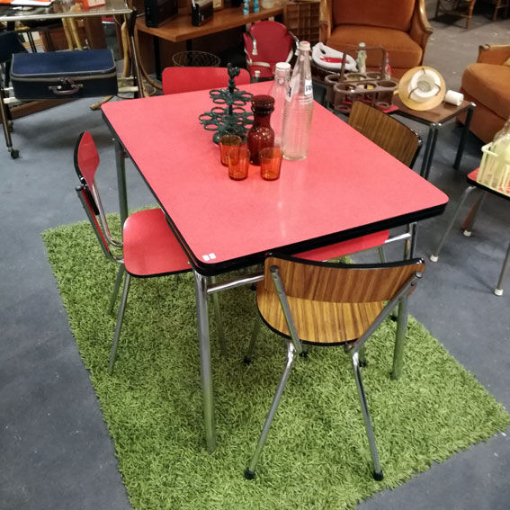 Red formica table