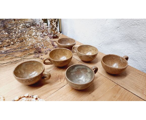 Set 6 glazed stoneware