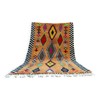 Handmade Berber rug, natural wool, 3x2 m