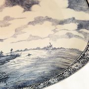 Hollow dish and wall hanger earthenware M.R.L Boch Delft's 39.5 cm