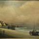 Old painting, landscape by the sea, XX century