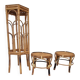 Lot guéridons bambou et rotin