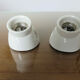 Pair of art deco style porcelain wall lamps
