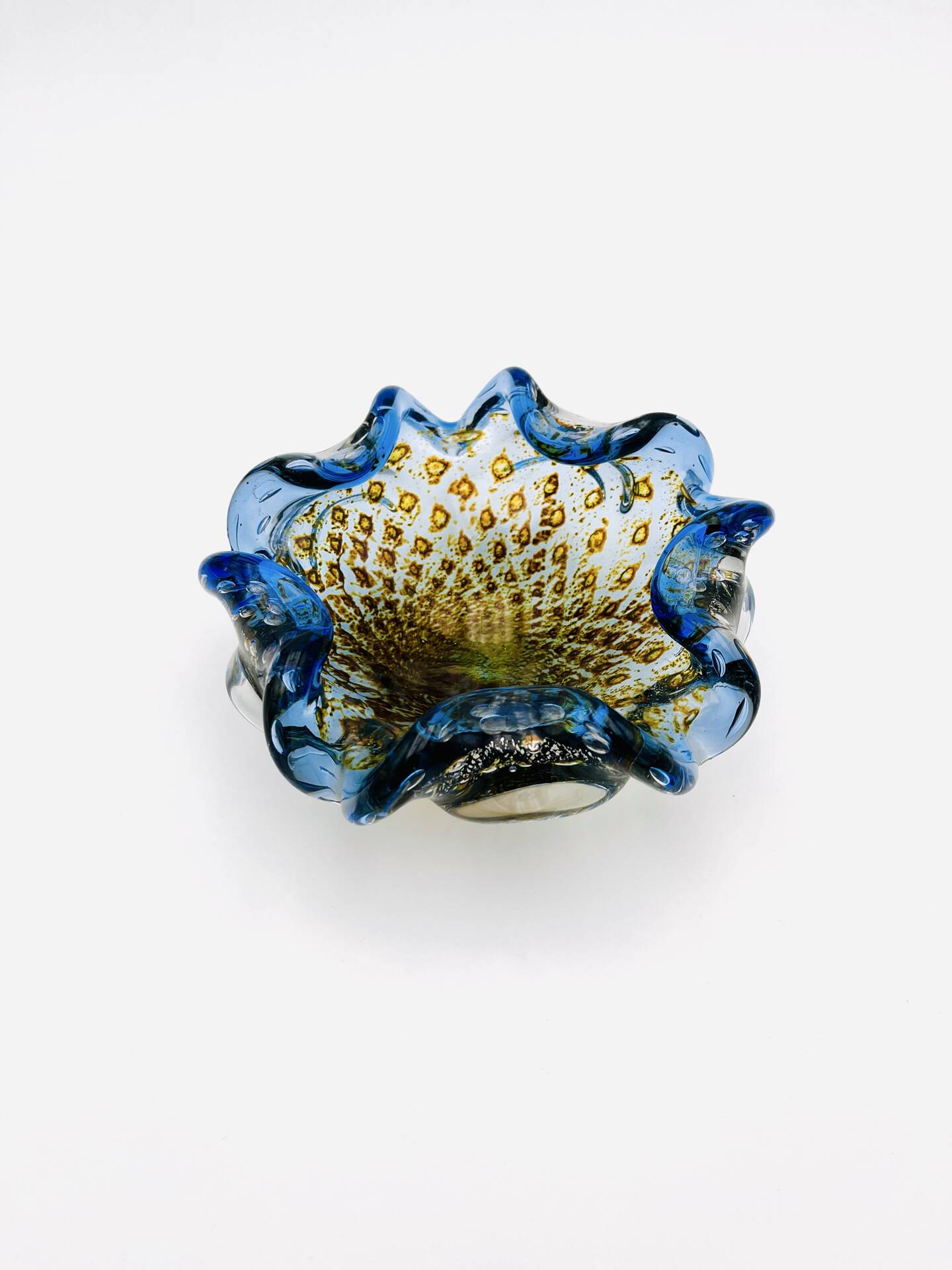 Coupe Murano – Bullicante - inclusion Or & Argent  – Circa 1960