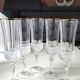 Lot of 6 x Champagne Flutes crystal/Valencay Gold/Crystal d'Arques