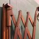 Vintage accordion wall lamp in wood, rattan and fabric