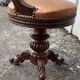 Mid-19th century solid walnut harpist's chair