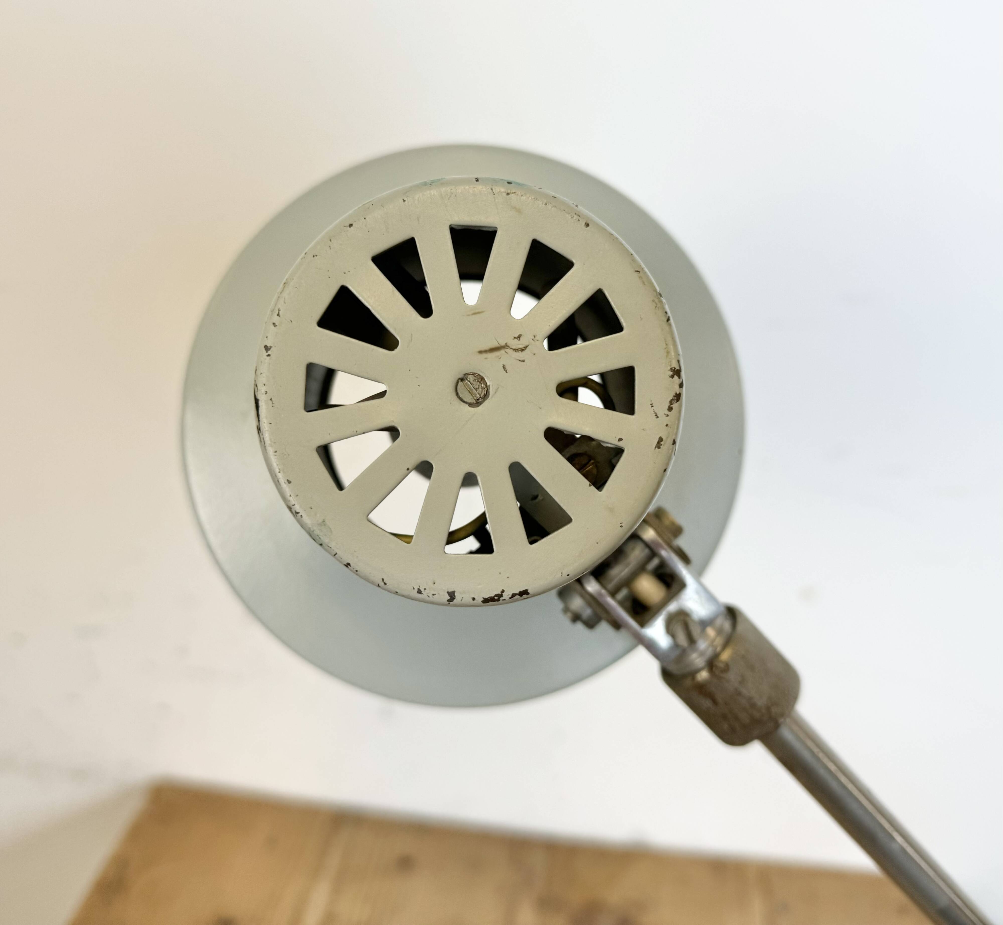 Grey Industrial Factory Office Desk Lamp from Elektrosvit, 1970s