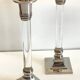 Vintage lucite and silver metal candle holders