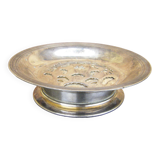 Coquillor style butter dish in silver metal