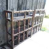 2 old rattan wall shelves
