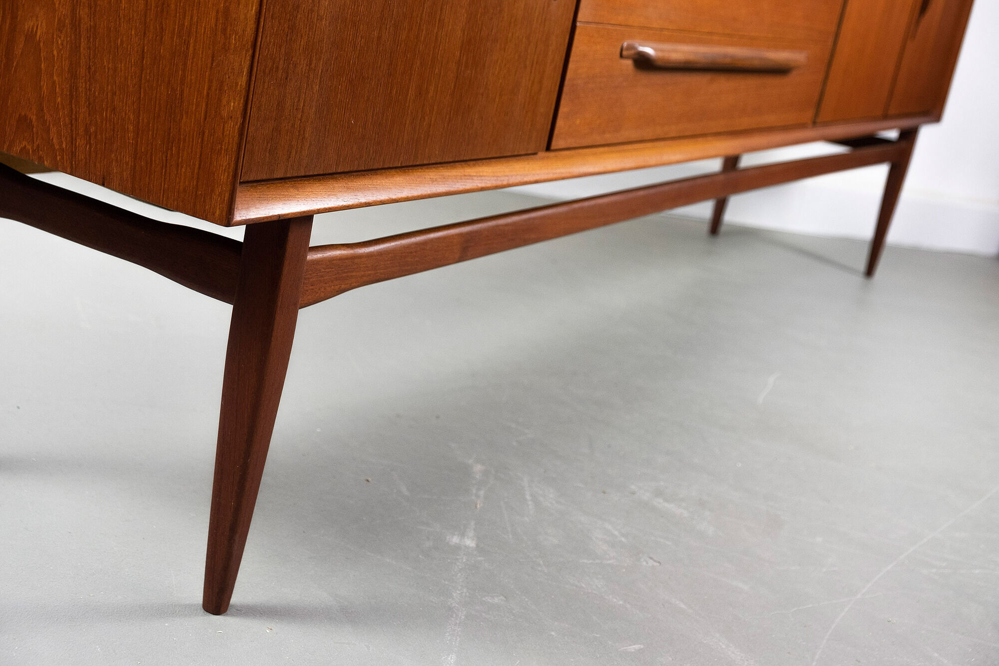 Sideboard in teak with drawers and 3 doors, 1960s