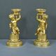 Pair of Gilt Bronze Candlesticks, Louis XVI Style – Mid 19th Century