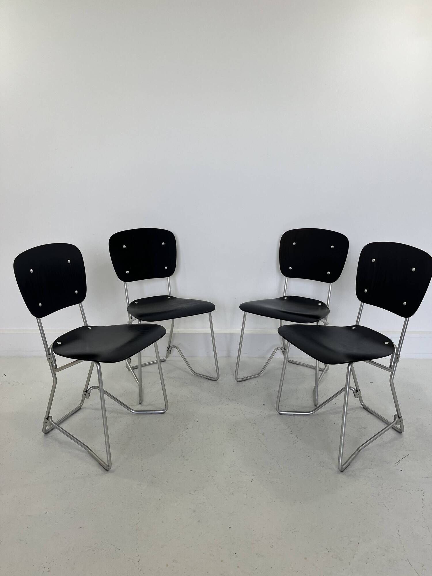 Alu-Flex Dining Chairs by Armin Wirth, 1960s, Set of 4