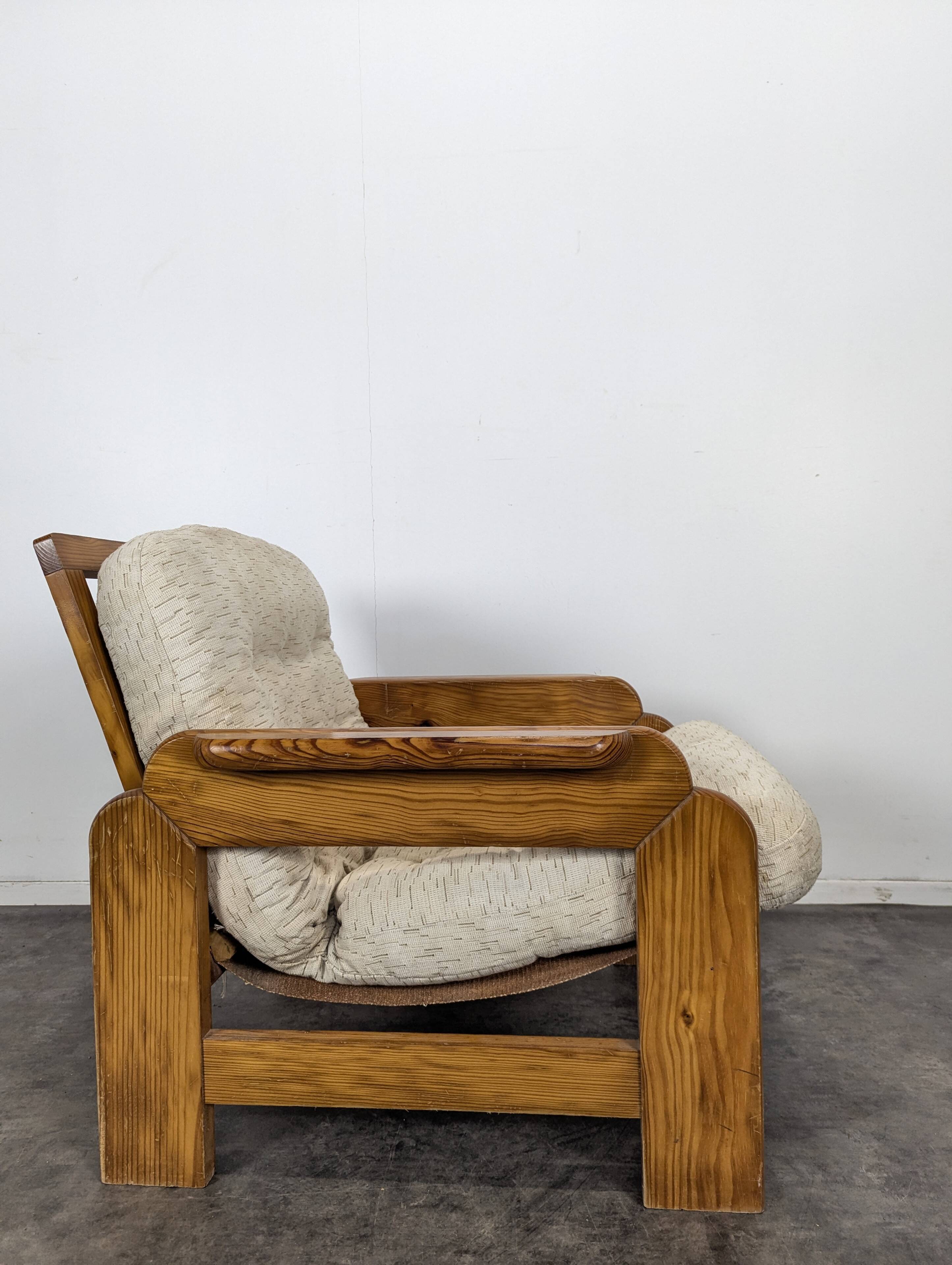 Chalet pine armchair