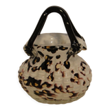 handbag basket vase hand blown Murano glass