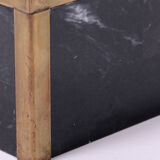 Floor lamp of gilded brass with marble base, 1970 France