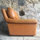 Roche Bobois leather armchair - cognac - 1990
