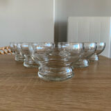 Lot 6 glasses champagne glasses in grave crystal