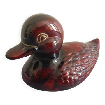 Kanadou duck statuette sculpture vintage ceramic duck design 80s