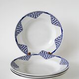 Set of 4 Moulin des Loups soup plates, Pantin model, 1950