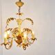 Vintage gilt metal palm chandelier, 1960s